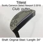 Titleist Scotty Cameron Select Newport 3 2018 putter Putter 34" Original Steel R