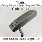 Titleist Scotty Cameron Select Laguna 2018 putter Putter 34" Original Steel Righ
